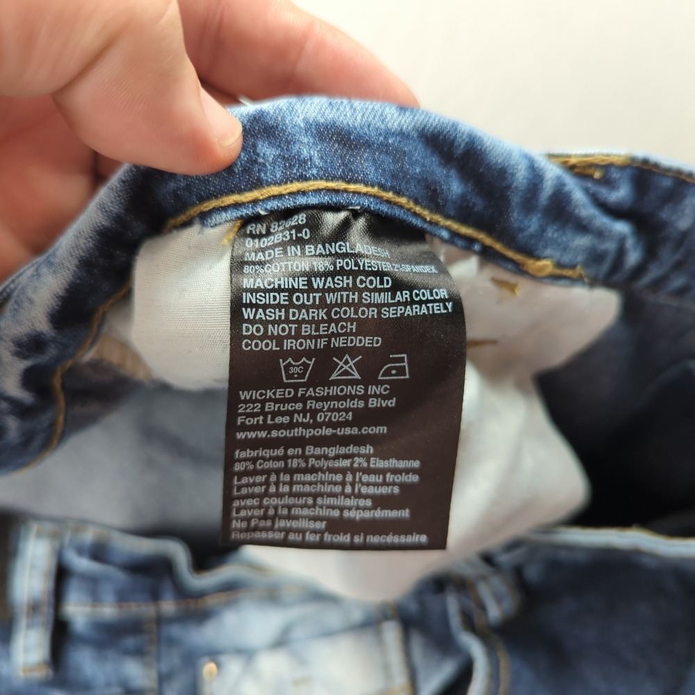 Southpole‎ Jeans Mens 46 Blue Baggy Skater Wide Leg Streetwear Faded Acid Wash - Picture 11 of 16